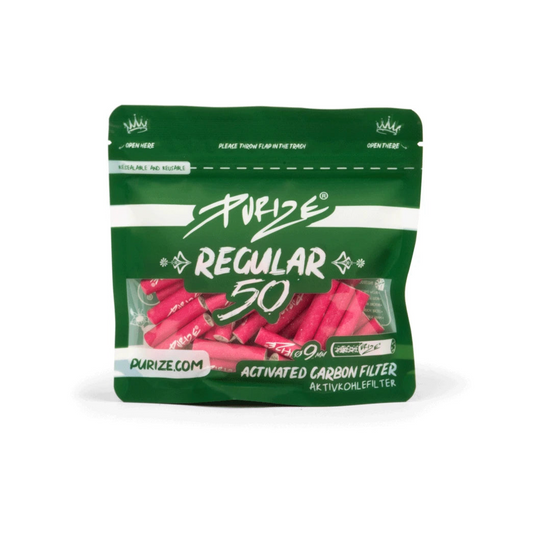 PURIZE® Aktivkohlefilter Regular Size 9mm Pink (50 Stk)