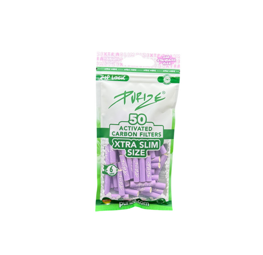 PURIZE® Aktivkohlefilter XTRA Slim Size 6mm Flieder/Lila (50 Stk)