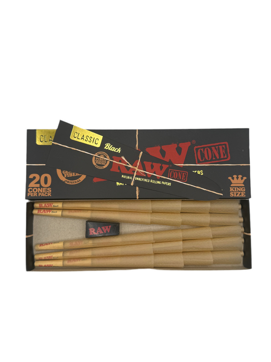 RAW Black PreRolled Cones King Size 20er Pack