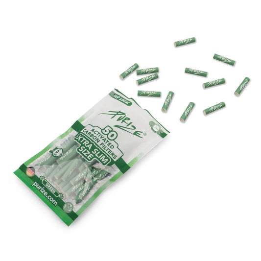 PURIZE® Aktivkohlefilter XTRA Slim Size 6mm Grün (50 Stk)