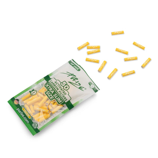 PURIZE® Aktivkohlefilter XTRA Slim Size 6mm Gelb (50 Stk)
