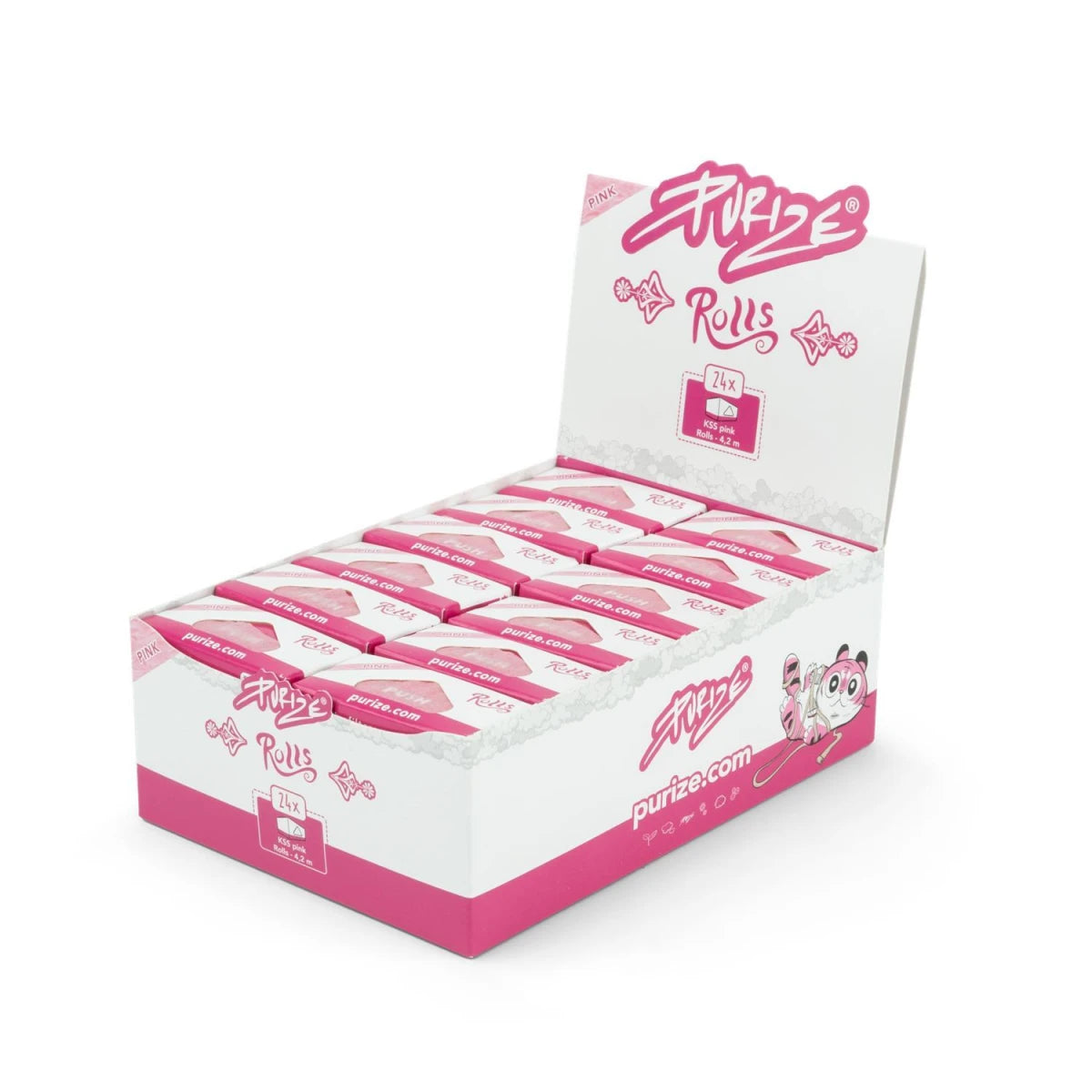 PURIZE® Pink Rolls 4m Papers Box