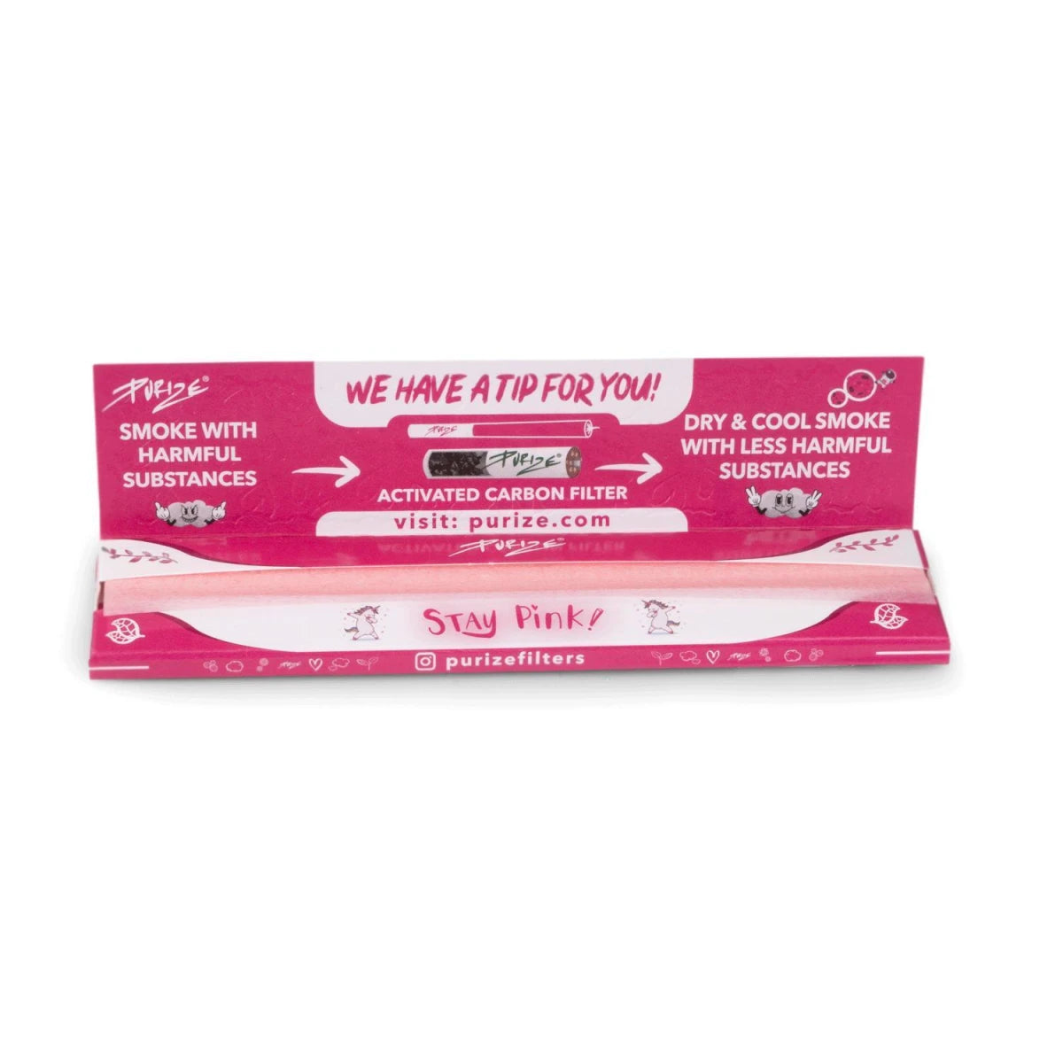PURIZE® King Size Slim Papers Pink 42 Blatt