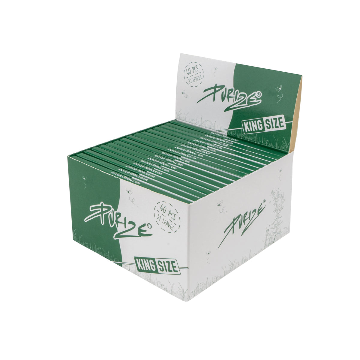 PURIZE® King Size Wide Papers Green 32 Blatt