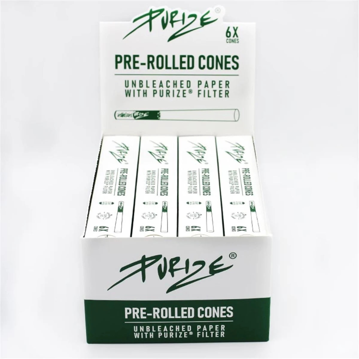 PURIZE® PreRolled Cones mit Aktivkohlefilter (6 Stück)