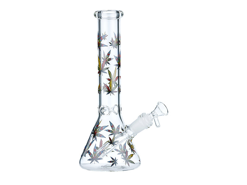 Glasbong "ICE" konisch - Hanf bunt Höhe 25cm - Ø 5cm - Schliff 18mm